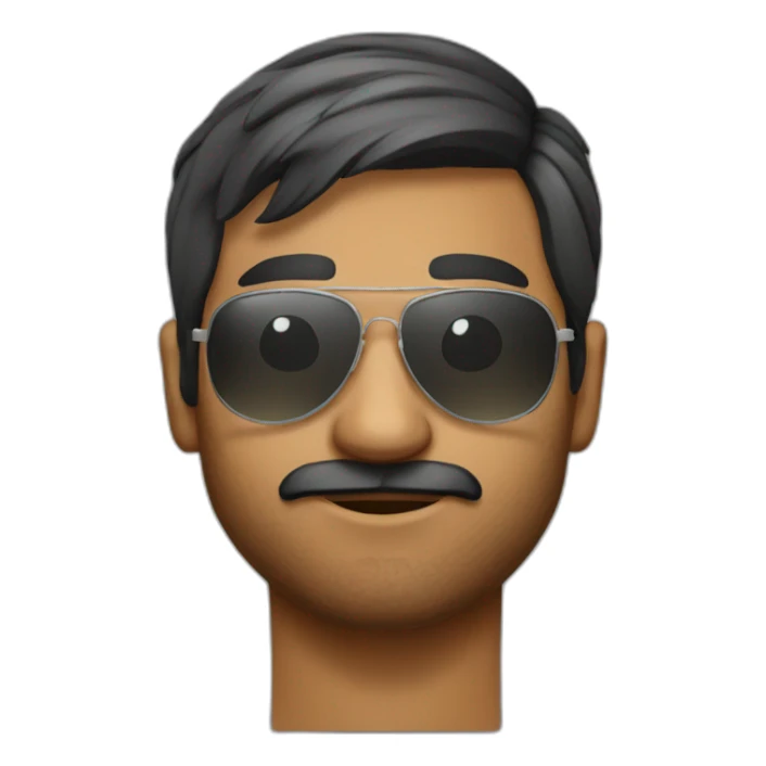 Indian man one sided hairstyle wearing aviator sunglasses  sticker