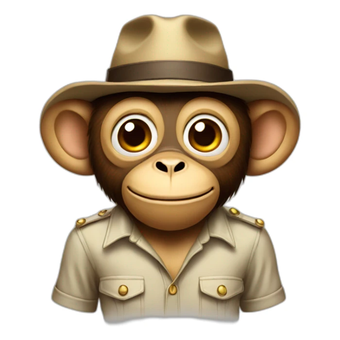 Monkey with hat glazzes a shirt and pants sticker