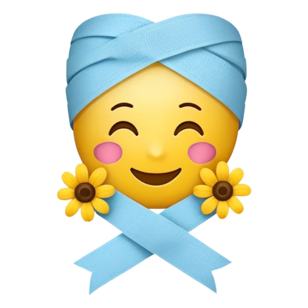 Cheerful get well soon emoji with flowers and a bandage sticker