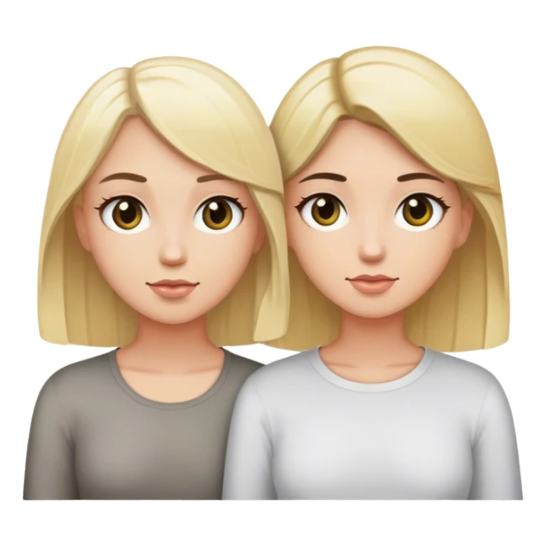 Dos amigas una rubia ojos claro y otra morena pelo corto sticker