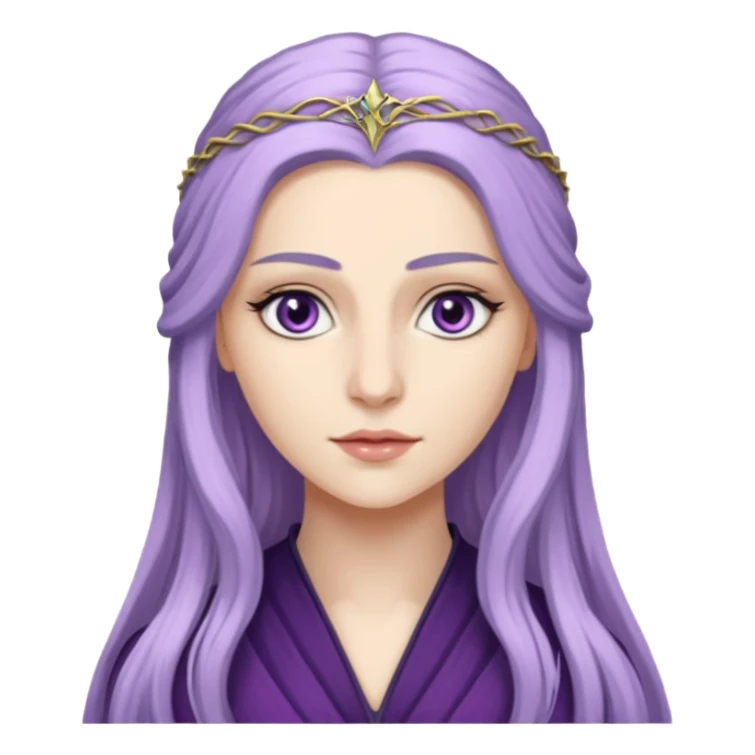 Hande Erçel as a lady from game of thrones from Starfall. Her eyes are lilac. sticker