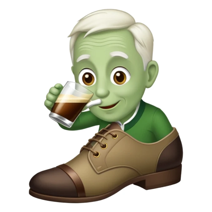 Old greg drinking baileys out of a shoe sticker