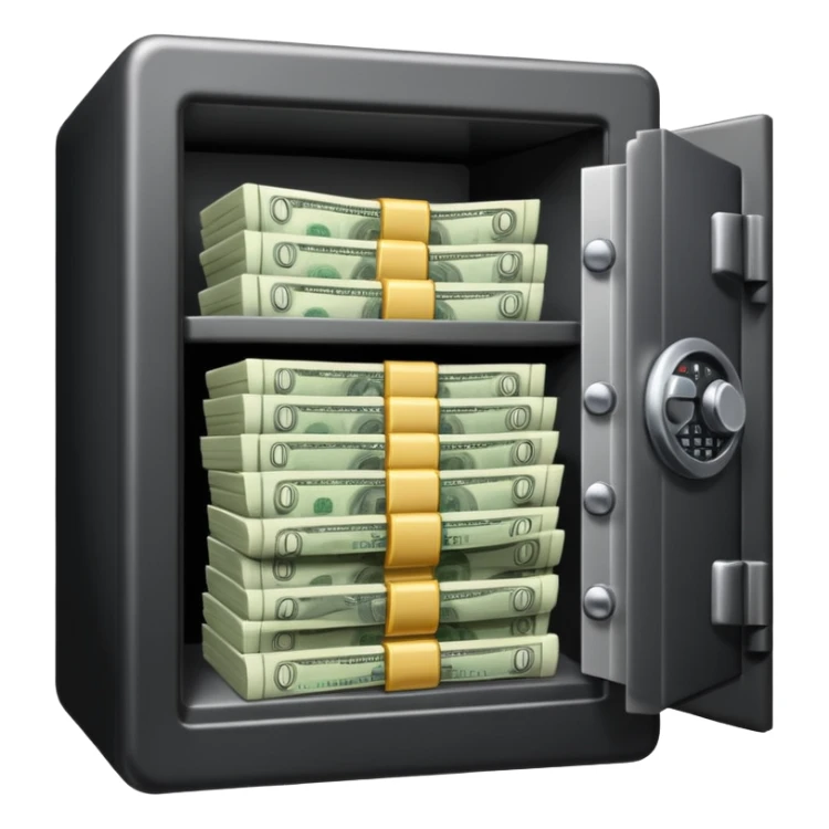 Dinero en una caja fuerte sticker
