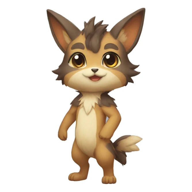 Anthro Chibi-style-Fur-Sona-Fakémon Full Body sticker