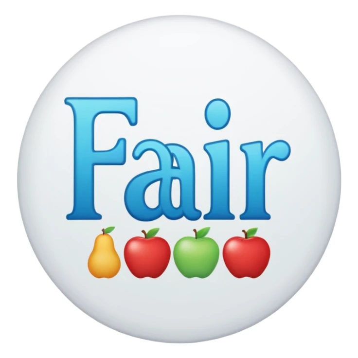 text that says 'fair' sticker