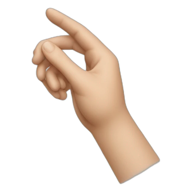a hand holding the fork in the palm of the users hand sticker