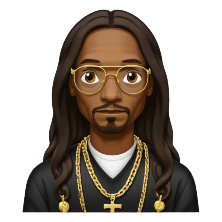 Snoop Dogg with dark brown long hair sticker