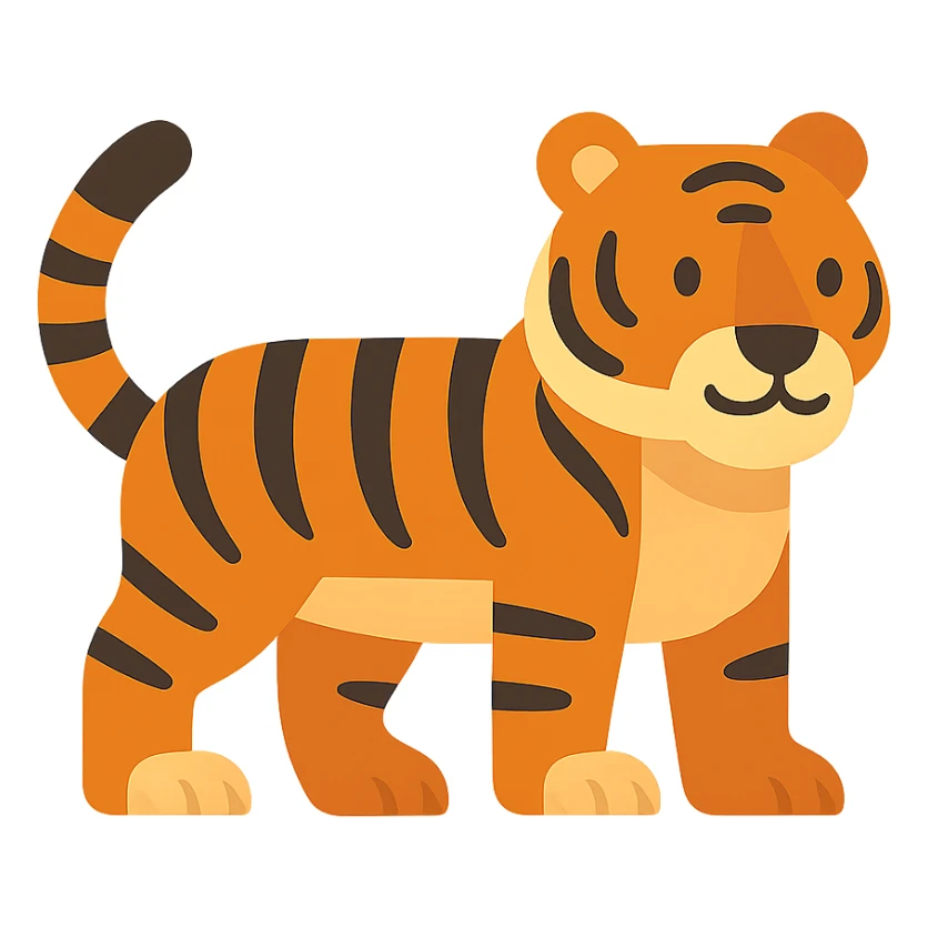 Flat design style tiger sticker