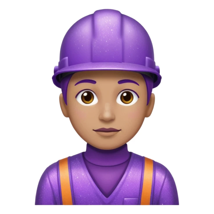 industrial worker wearing glitter purple glittery clothes sticker