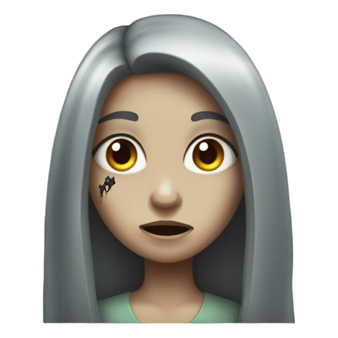 girl zombie with dark long hair sticker