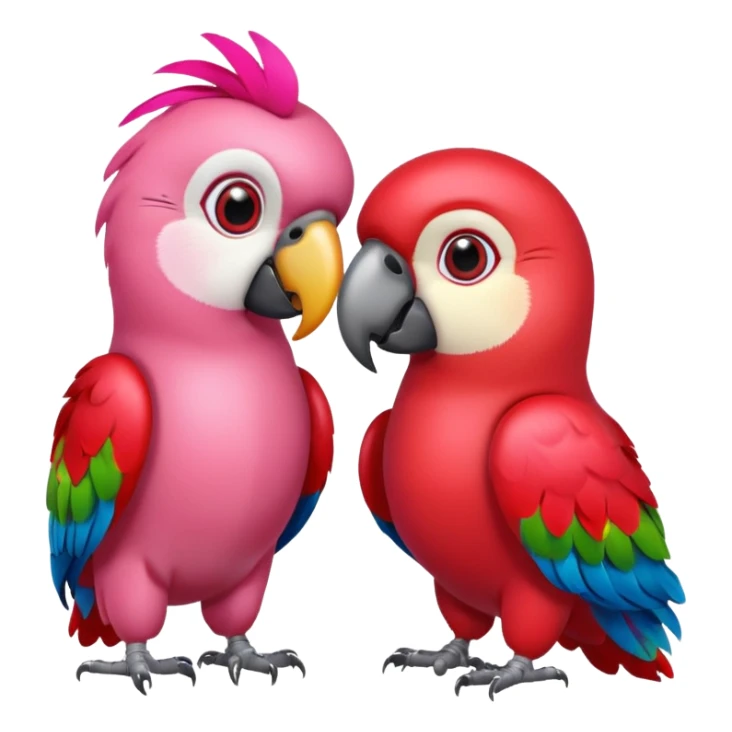 shiny heart kiss parrot sticker