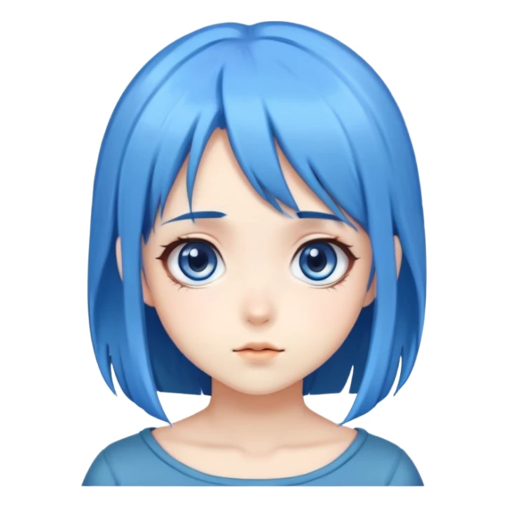 Cute anime girl with blue hair and big eyes sticker