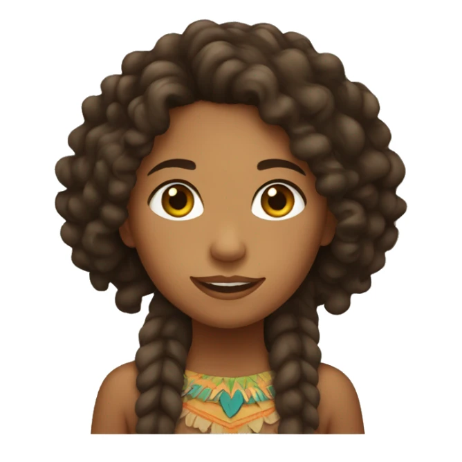 A brown kalinago girl with curly hair  sticker