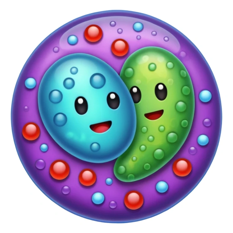un emoji de dos bacterias sticker