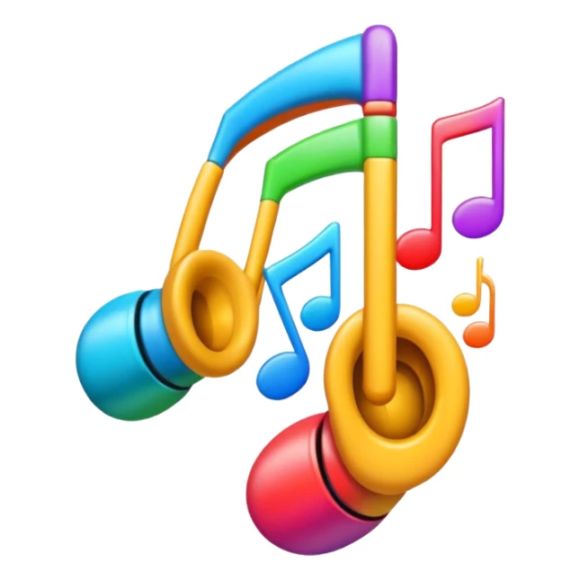 Music to my ears, music flowing into an ear sticker