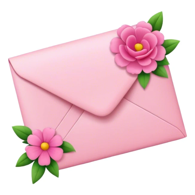 pink Love letter with flowers  sticker