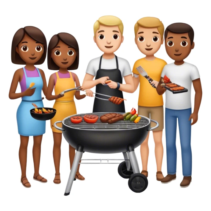 muchas personas usando una parrilla de 2 metros sticker