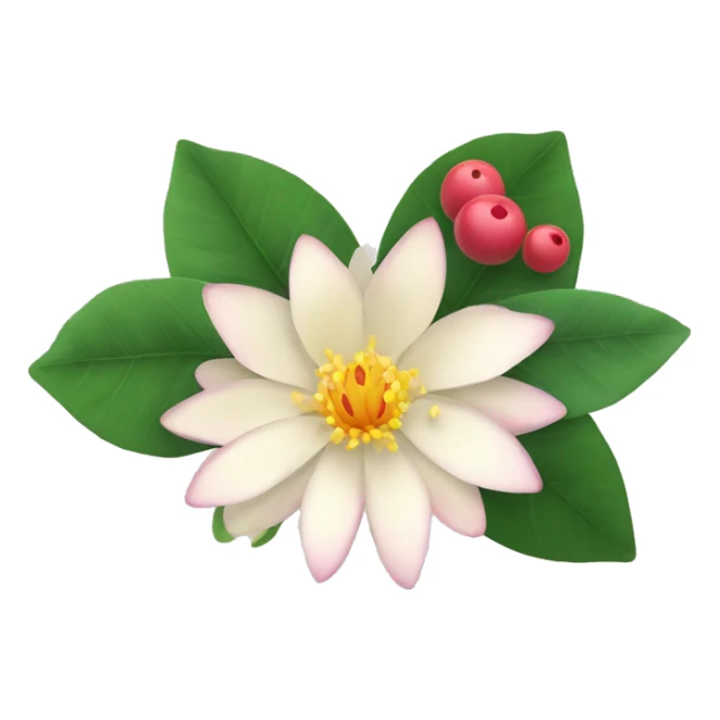 bunch of flowers including water lily and holly berries sticker