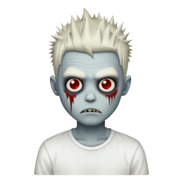 zombie boy with spiky emo hair and white shirt sticker