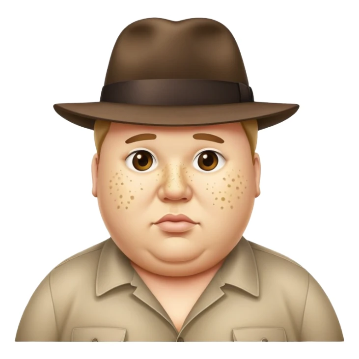 A really obese man wearing a fedora and covered in pimples sticker