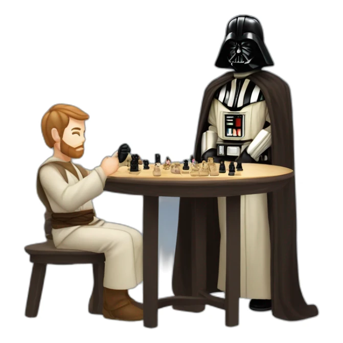 Obi-wan kenobi y dark vader jugando ajedrez sticker