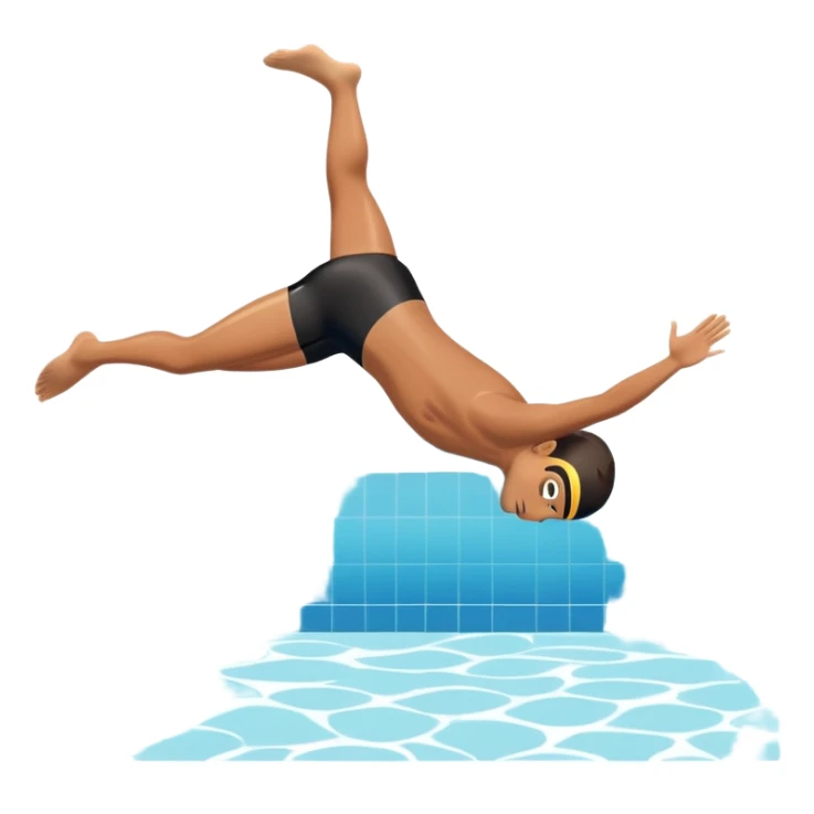 inexperienced determined person diving into a pool of divers, with a pool named confidence... glowing body  sticker