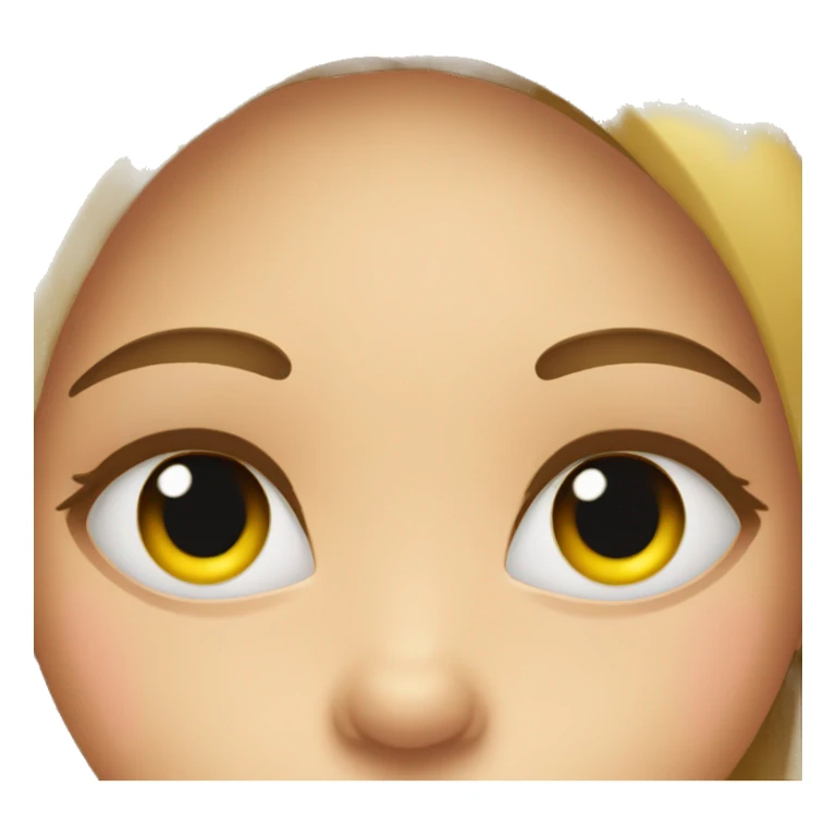 Girl with 3 eyelashes on each eye sticker