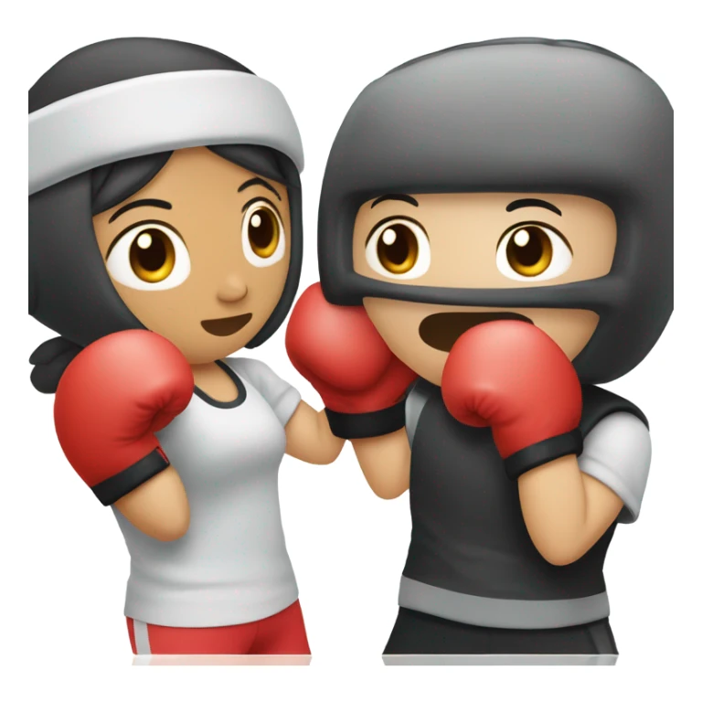 asian girl boxing with boyfriend sticker