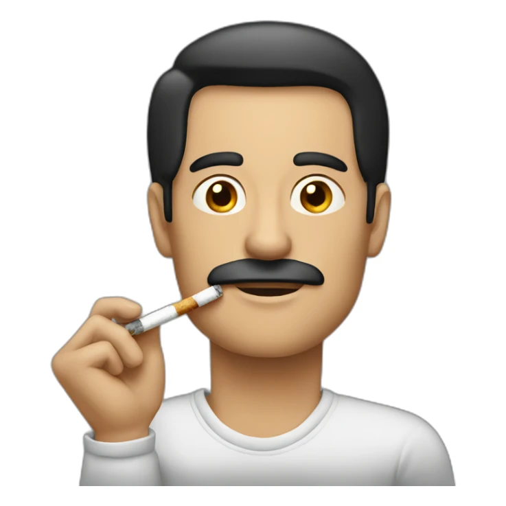 mens classic smoking without cigarettes, black hair, without eyeglasses sticker