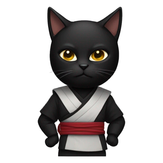 A Black Cat in a ninja outfit sticker