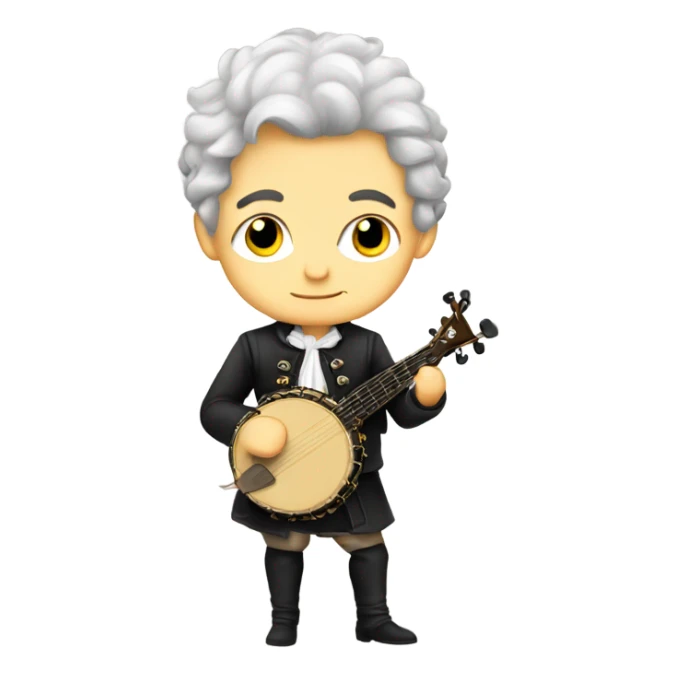 Wolfgang Mozart chibi standing young banjo sticker