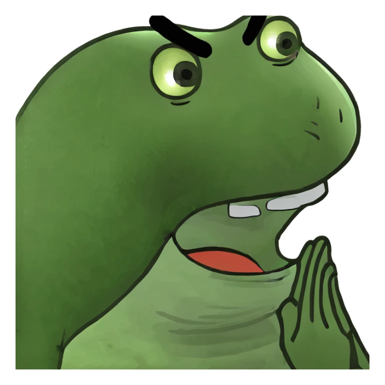 Person with hand across there chest with hand on her neck screaming sticker