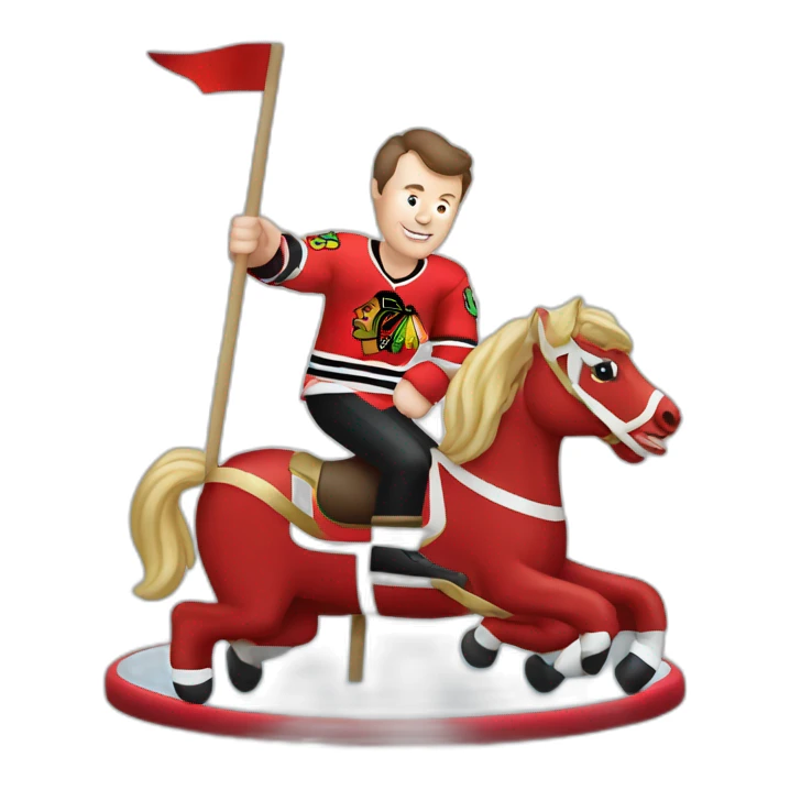 Jonathan Toews riding a merry go round sticker