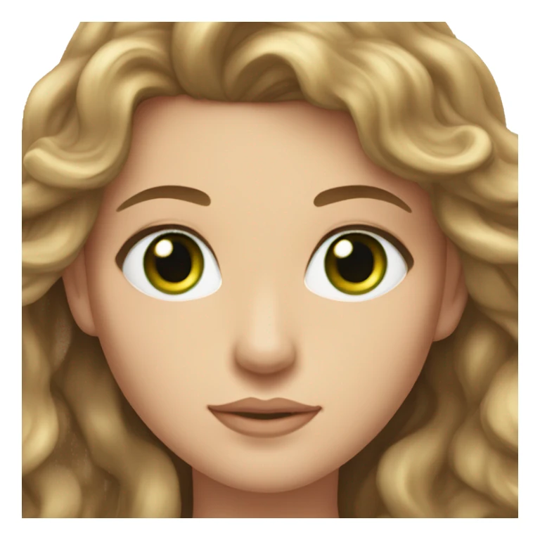 Aphrodite, long brunette hair, green eyes, light skin sticker