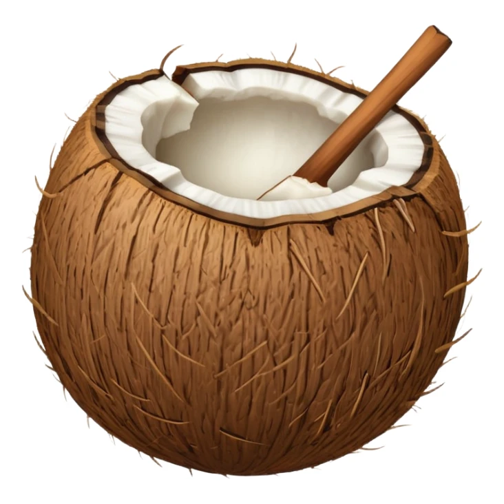 Noix de coco légèrement plus petite sans deco sticker