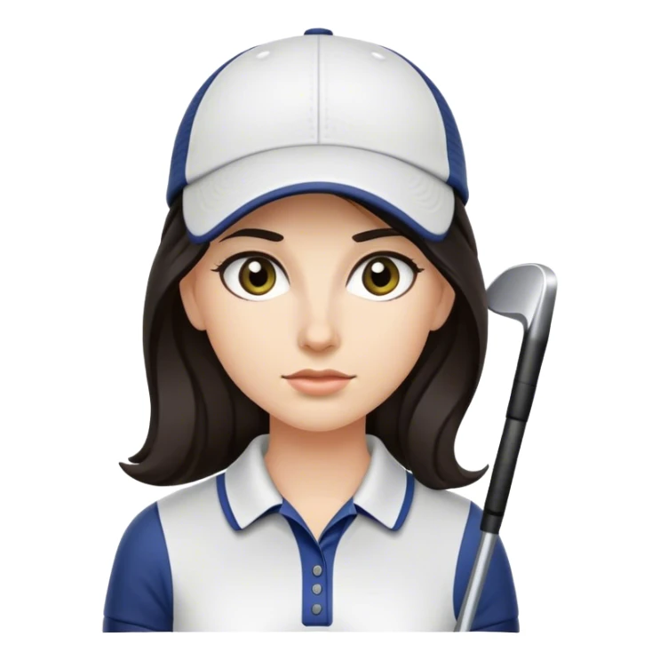 Female golf player with dark long hair sticker