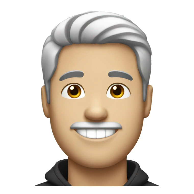 white guy with black hair smilling sticker