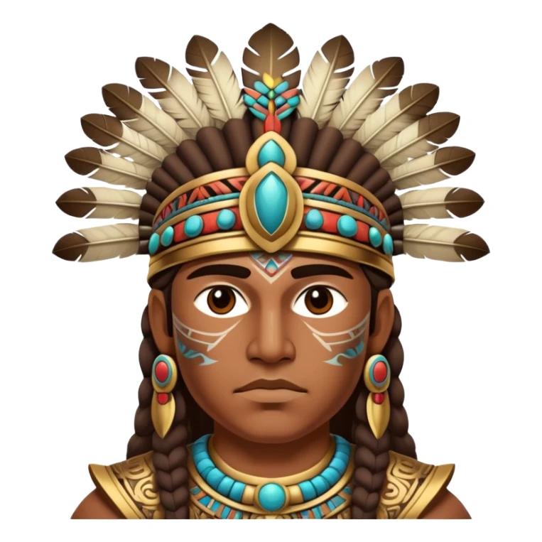 Ancient Toltec warrior with ornate headdress sticker