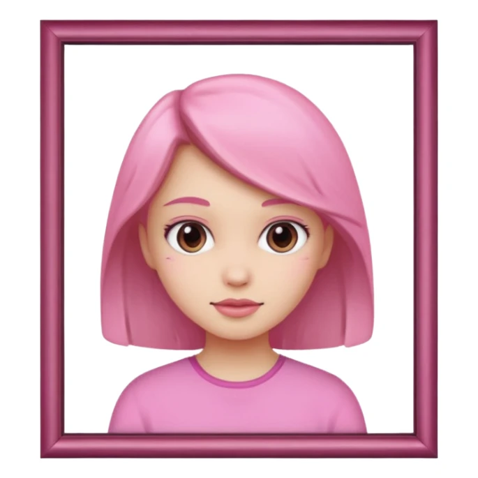 pink girly framed photo of a girl sticker