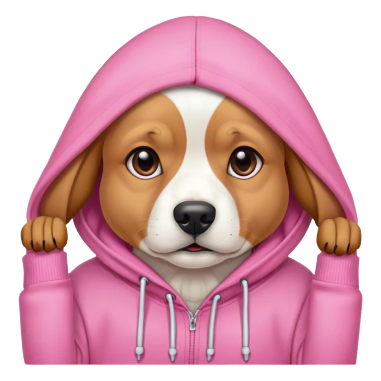 Dog wearing pink hoodie  sticker