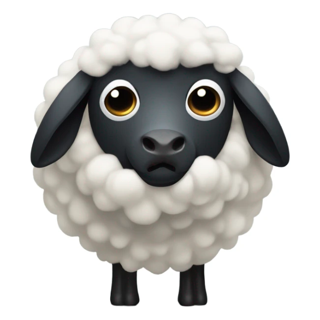 bad mood black sheep with white wool over its eyes sticker