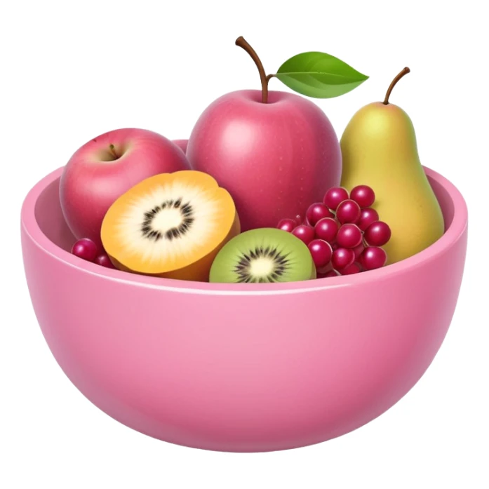 pinkpastel  fruits bowl sticker
