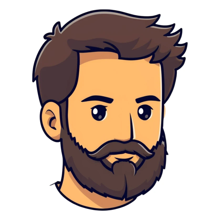 man with beard sticker