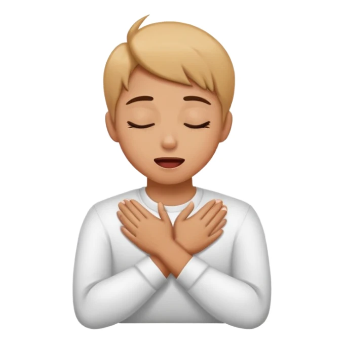 Guy with neck crossed hands eyes closed tongue out sticker