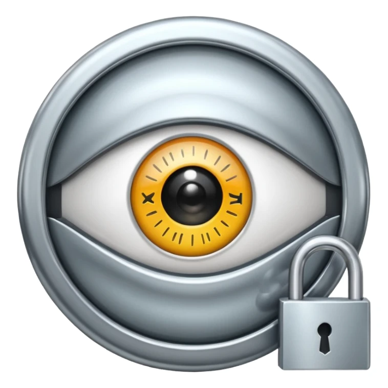 eye icon with a lock symbol, representing hide password, modern clean style sticker