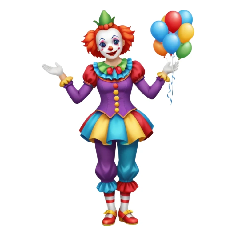 woman clown costume standing on foot sticker
