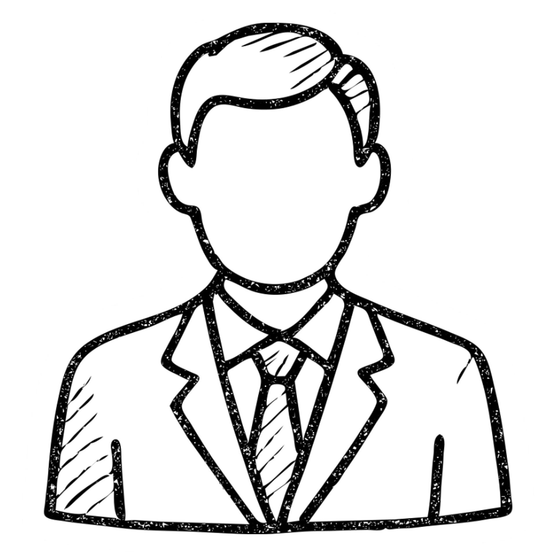 business man icon, sketchy look, hand drawn outlined sticker