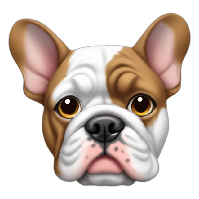 White colored France-BullDog with big ears sticker