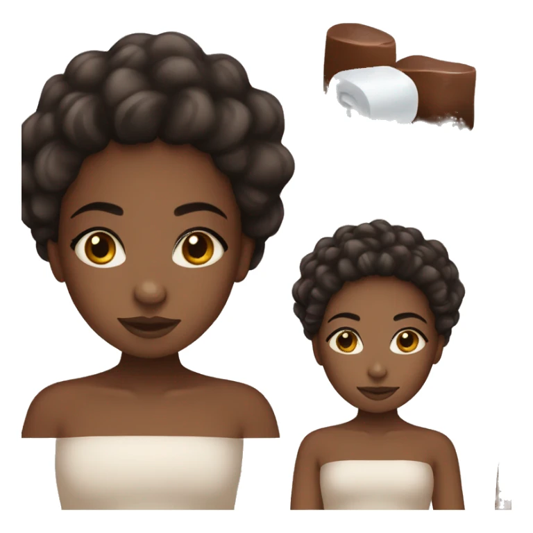 A black girl with brown eyes at the spa sticker