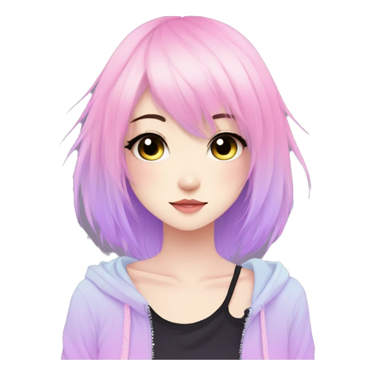 Gorgeous Cute Edgy Pastel Gradient Beautiful Anime Emo CatLady sticker